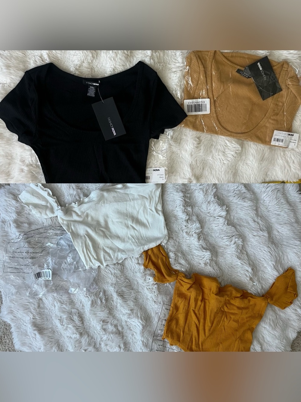 ✨NWT 4-Pack Lot of Ribbed Crop Tops Bundle | Size S/M